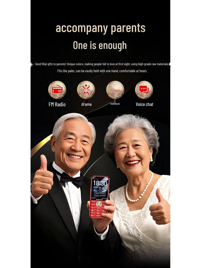 Telefono Cellulare per Anziani 4G VoLTE: Full Netcom, Schermo Grande, Volume Alto, Design Ultrasottile, Lunga Autonomia in Standby.