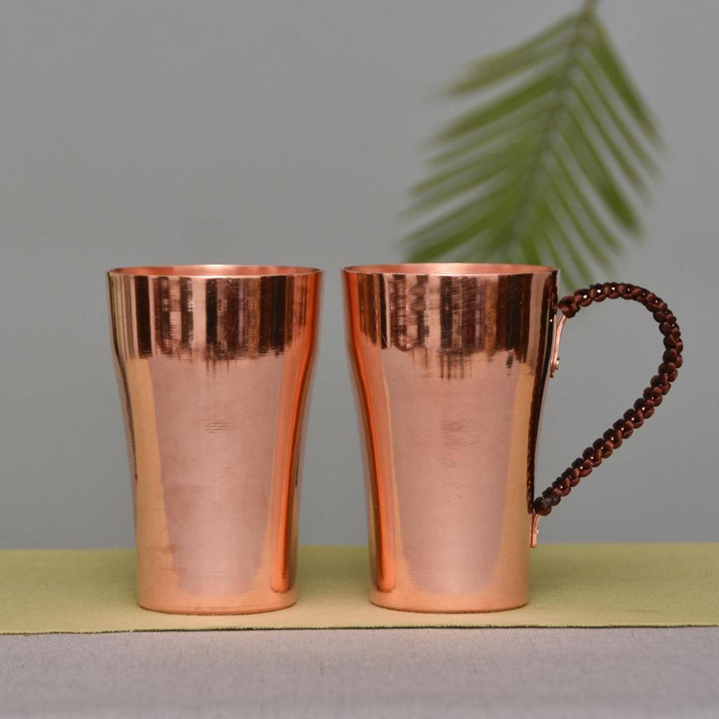 Reine Kupferbecher 400ml Handgefertigte Kupfertasse Premium Trinkbecher Luxuriöse Kaffeetasse für Küchen-Deko