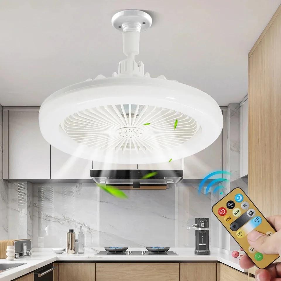 Smart 3-in-1 Ceiling Fan with Light Remote Contro Fan Lamp E27 Converter Base For Bedroom Living Room Dining LED Ceiling Light