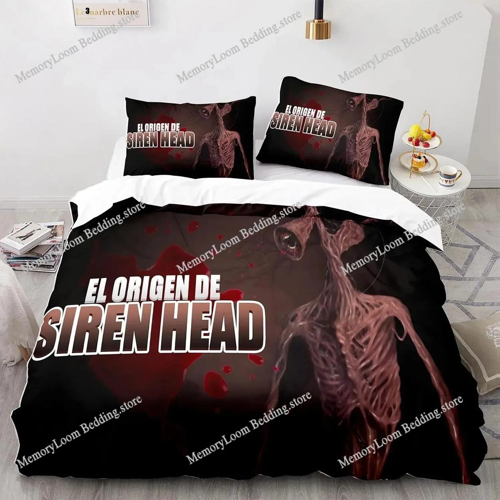 Set Biancheria da Letto Stampa 3D Siren Head Singolo Gemello Matrimoniale Queen King Size Set Letto per Camera da Letto Adulti Bambini Copripiumino