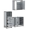 3 Piece Bathroom Furniture Set Grey Sonoma Particleboard