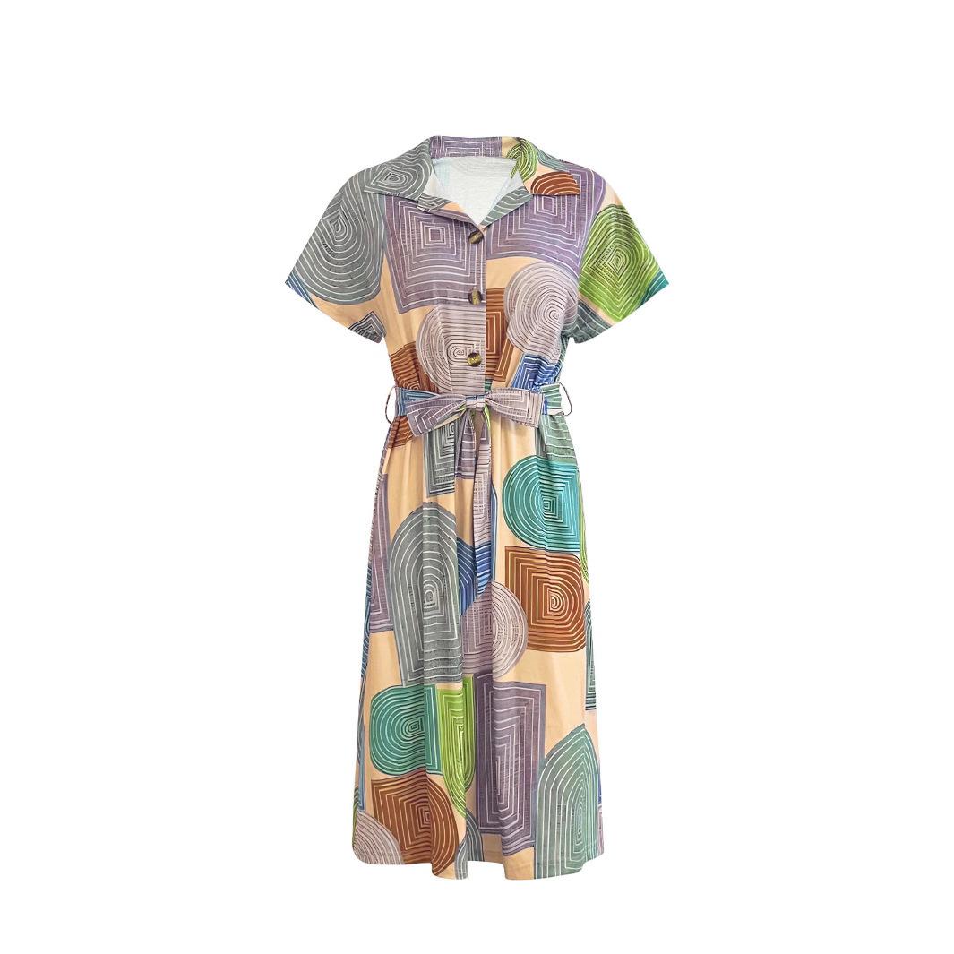 

Женское летнее длинное платье с красочным геометрическим узором, модный тренд, V-образный вырез, на бретелях, приталенное XL