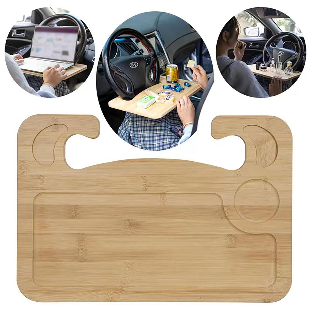 Quitoka Bamboo Car Steering Wheel Table Tray Desk (Made of Bamboo (43cm*30cm*1.5cm))