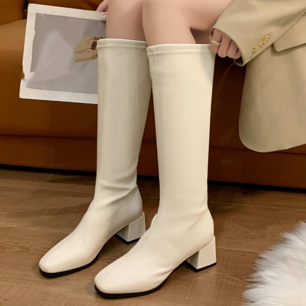 Fashionable New Square Toe Warm/sexy Casual Mid Length Boots/winter Comfortable Anti Slip Elegant Knight Boots for Women