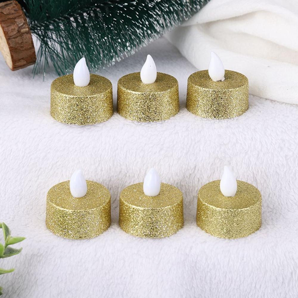 Powered with Glitter Diwali Candles Mini Flameless Candles Home Decor Tea Lights Candle LED Lamp