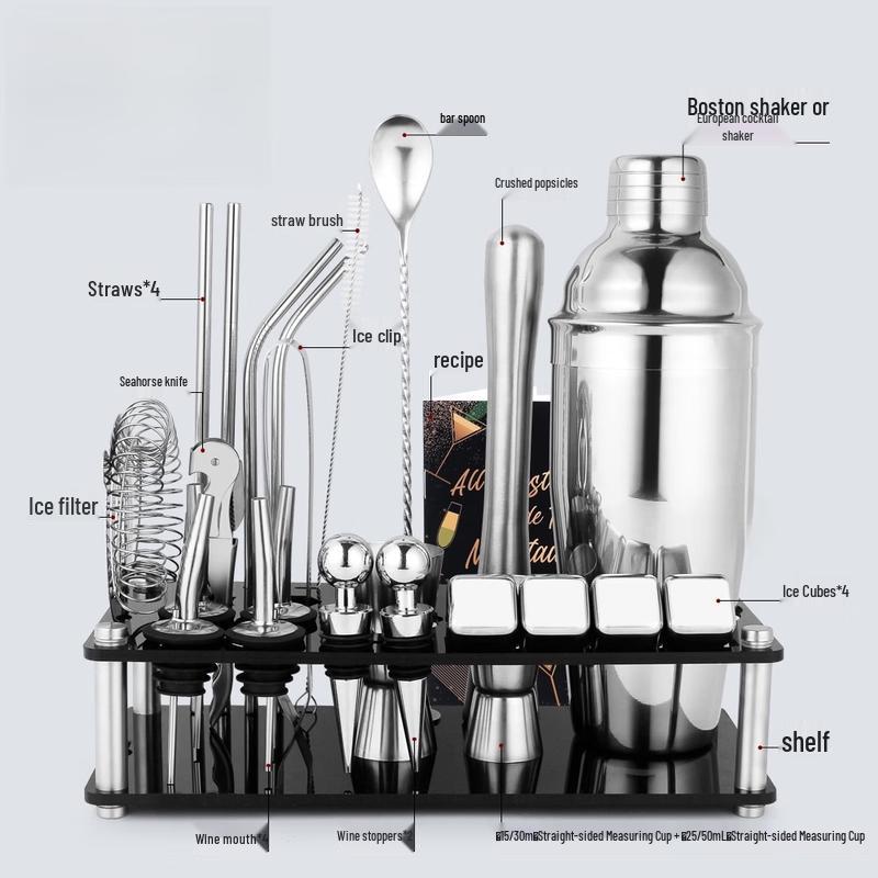 Nerezová sada šejkrů pro barmana