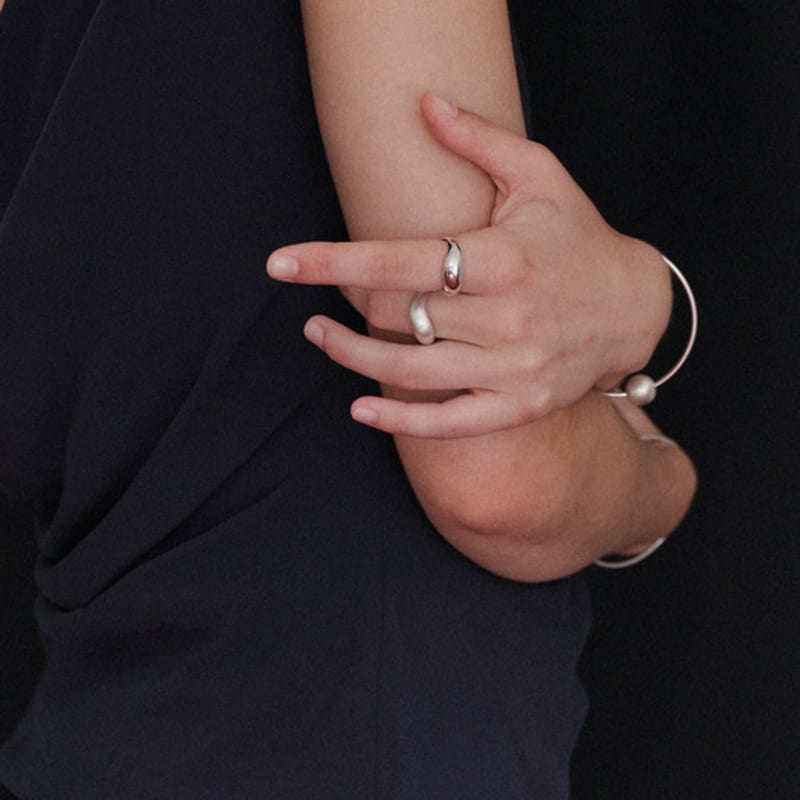 Another Layer Volume Wave Ring (silver925)(2type)