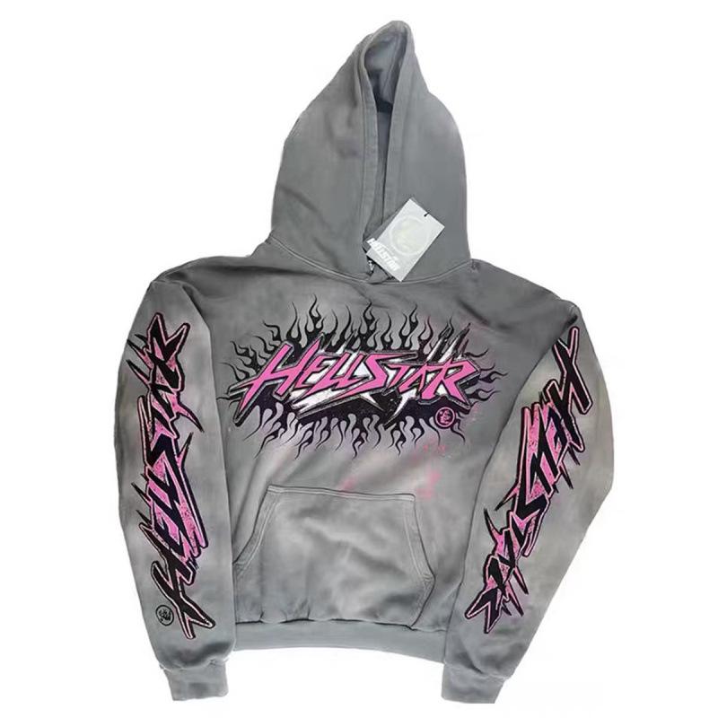 Unisex Retro Distressed Print Hoodie - Herbst/Winter Mode