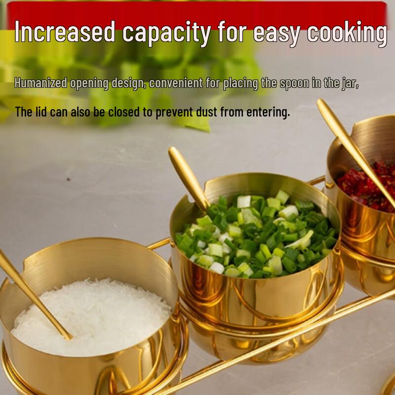Modern Stainless Steel Seasoning Jar & Rack Set