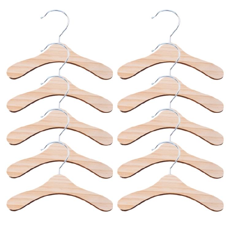 

10 Pieces Wooden Pet Apparel Hangers Wooden Portable Clothes Hanger Durable Gift M