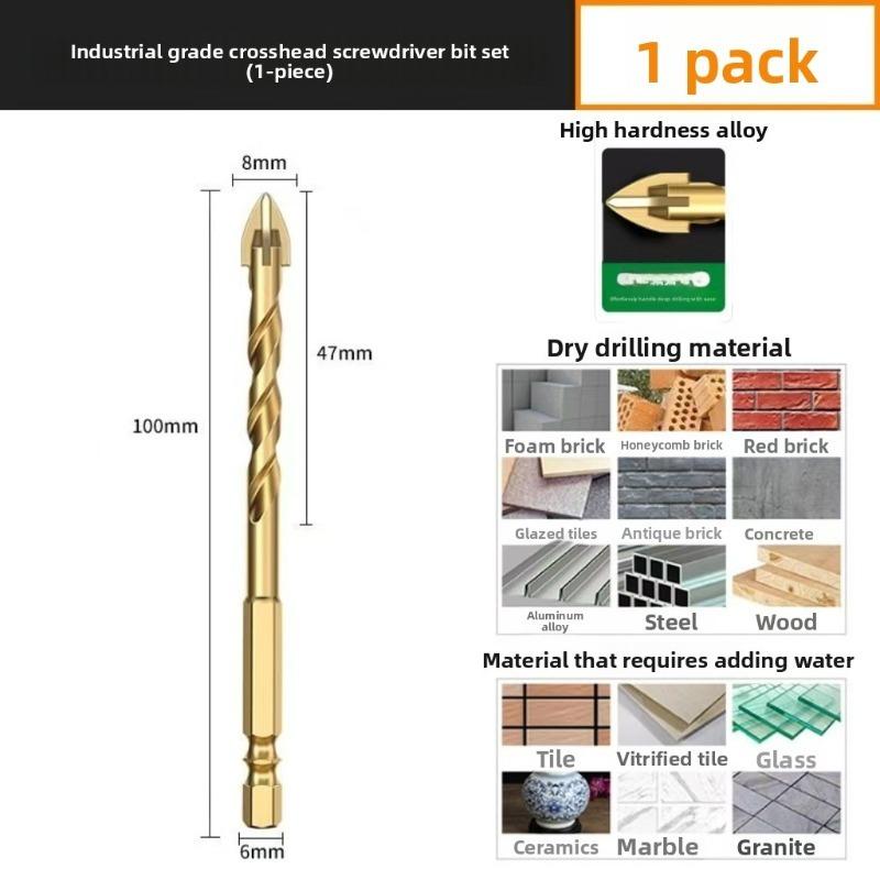 

Сверло по плитке Стекло Цемент Бетон Металл Мрамор Специальное Сверхвысокая Твердость Четырехсплавное Сверло Сухое Сверление 6-12мм 8mm
