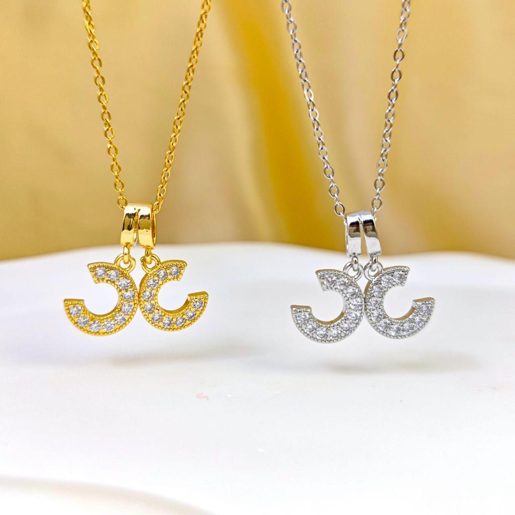 Trendy Double C Necklace: Elegant & Non-Fading Fragrance-Inspired Design for Women's Clavicle