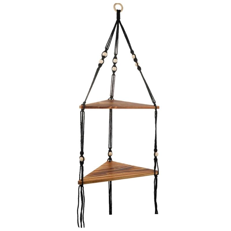 

2 Tier Plant Hanger Shelf Floating Shelf Display Holder for Living Room 1