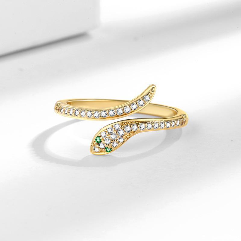Women's Luxury Copper Zirconia Inlaid Adjustable Serpent Ring