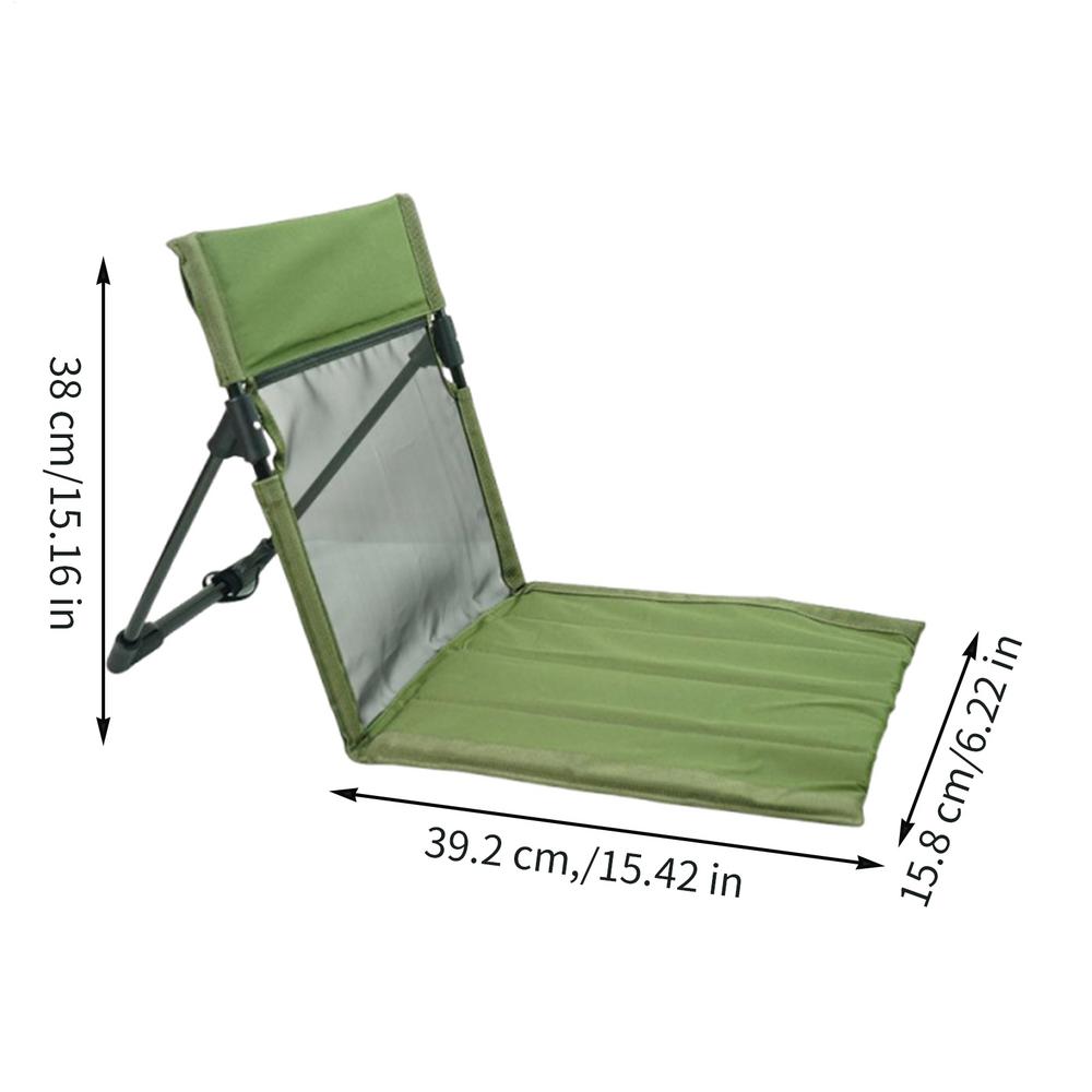 Outdoor Folding Chair Fishing Chair with Backrest Portable Floor Seat with Storage Bag Breathable Stool for RV Patio Hiking