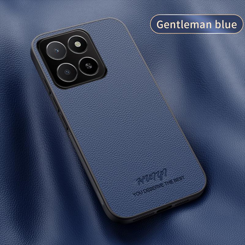 

Leather Magsafe Case for Huawei Honor X5b Plus Car Magnetic Holder Wireless Charge Silicone Hard Phone Cover HonorX5bPlus Shell Honor X5b синий