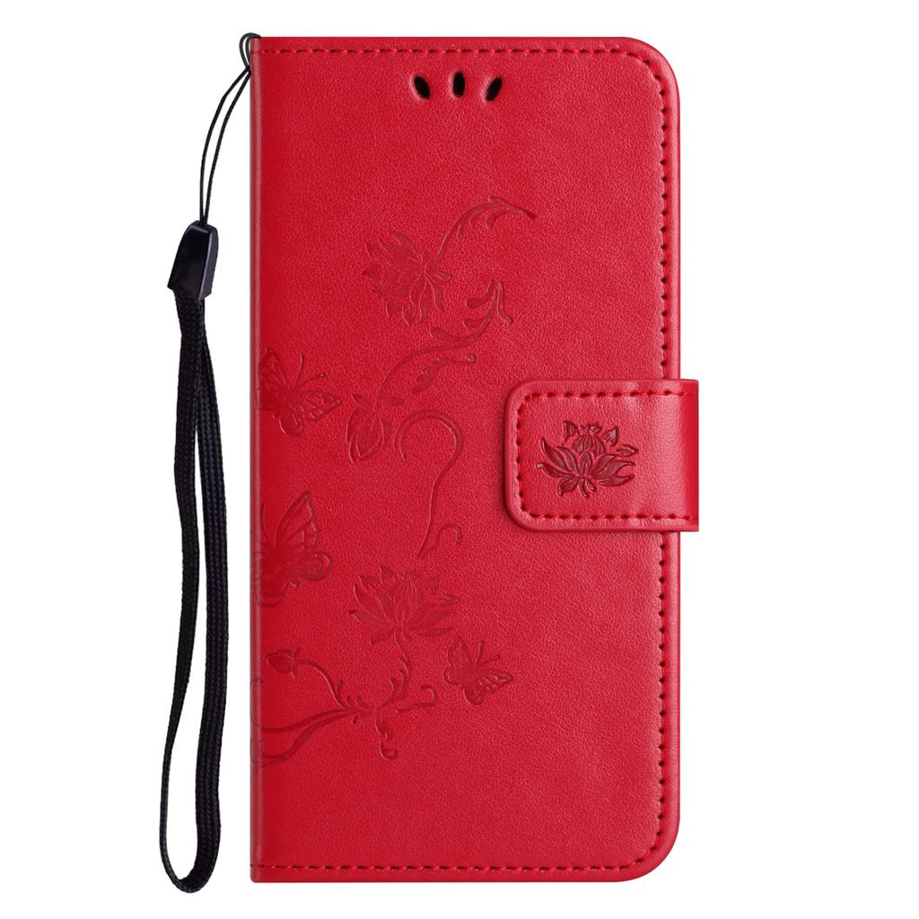 For Xiaomi Redmi 15 4G (EU) (171mm) Case Wallet Stand Imprinted Butterfly Flower PU Leather Phone Cover