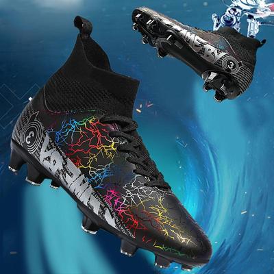 Children with Large Size Football Shoes Men's High -top Adolescent Students Competition Training Shoes Artificial Grass Long Nail Shoes