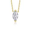 Lulu Tong 2022 Marquise Cut Diamond Necklace for Women in 925 Silver - Elegant Clavicle Chain with Single Diamond.