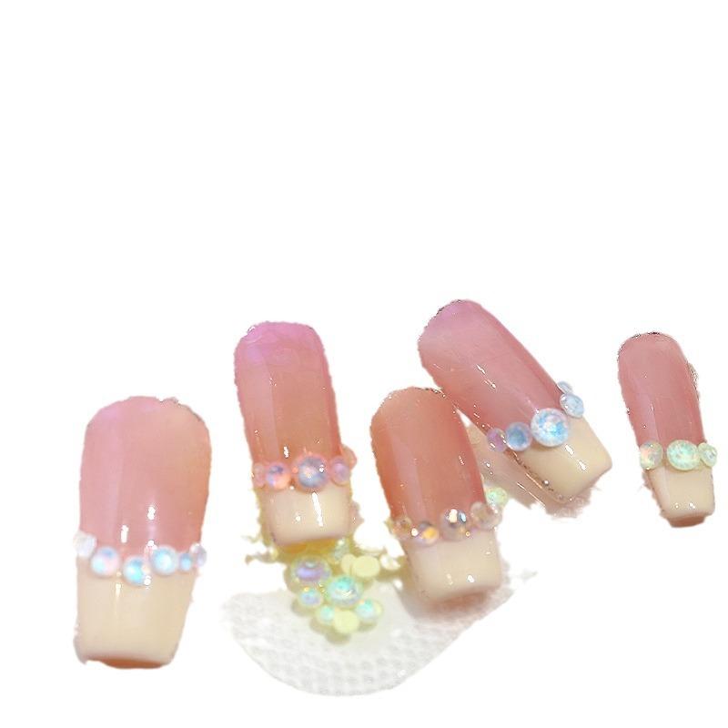 Size Mixed Crystal Mocha Protein Drill Nail Decoration Flat Bottom Round Glass Nail Art Trinket