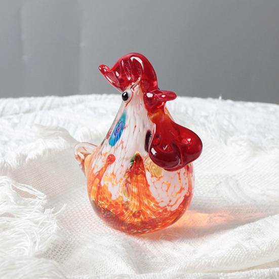 Ручна розписна керамічна фігурка півня Статуетка курки в стилі фермерського будинку Реалістична скульптура тварини Декорація для полиці, столу вдома та в офісі