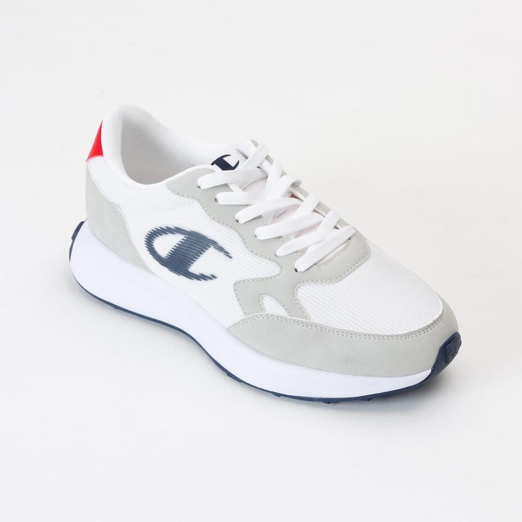 Champion Legacy S22366 Low Cut Stowe Sneakers with White and Size cm (Family Footwear) Men's One-Point Logo, Red, 28.0