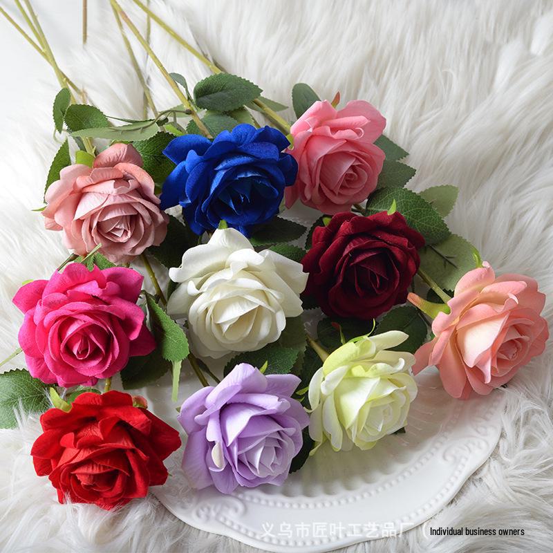 Large Flannel Rose Silk Bouquet for Wedding and Valentine's Day Home Decor