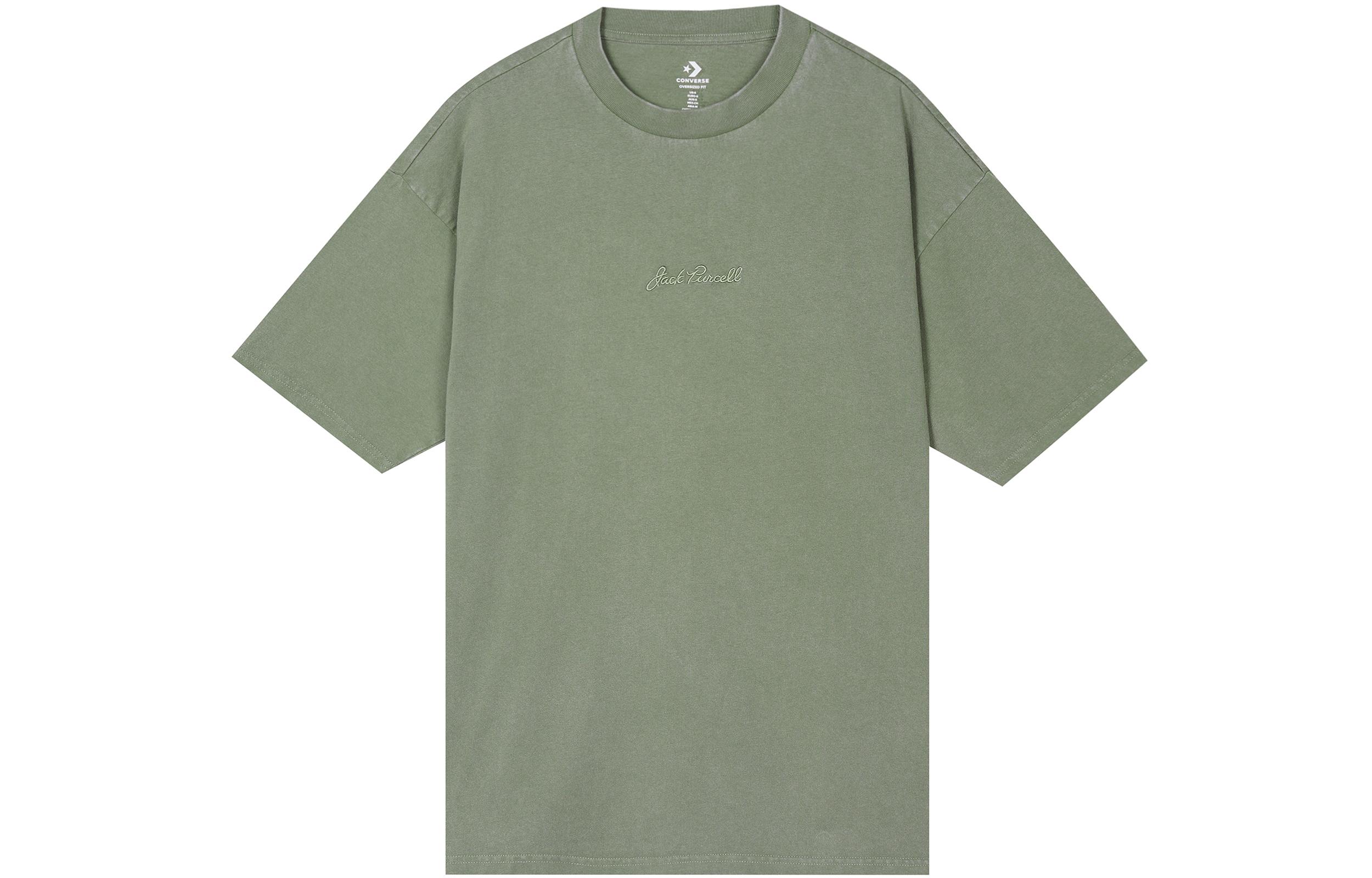 Converse T Shirts Unisex Gray Green Crew Neck Moderate Straight Fit 10021630-A06 M