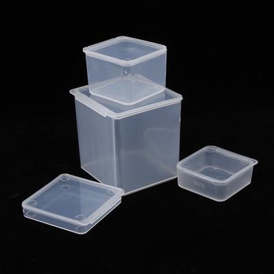 Mini cajas de almacenamiento transparentes para joyas, artículos diversos, organizador de cuentas, estuche para manualidades, práctico y pequeño contenedor cuadrado de plástico.