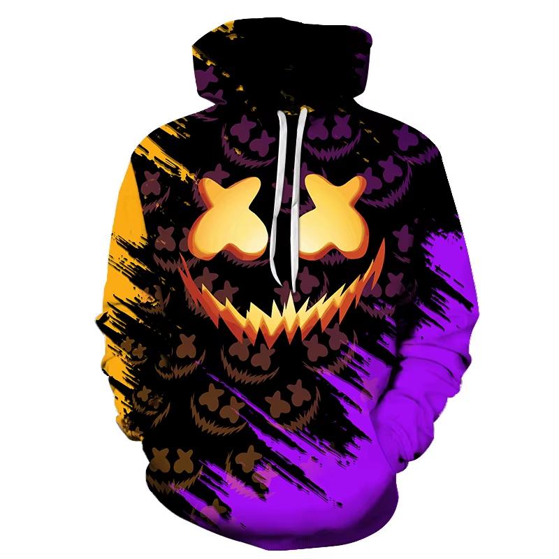 Funny Mens Halloween Smiling Face Hoodie 3d Print Men Hooded Sweatshirt Men's Clothing Men Oversized Sweatshirts Hoodie