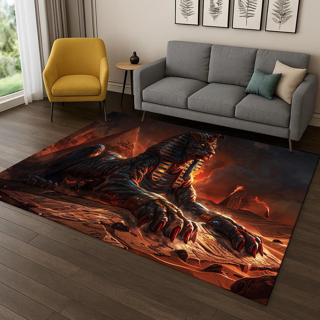 Ancient Egyptian Anubis mythology Pharaoh Carpet Rug for Home Bedroom Living Room Sofa Doormat Decor,Area Rug Game Non-slip Mat