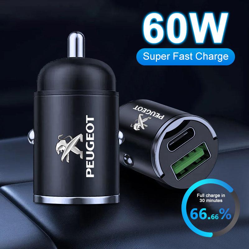 Micro Car Quick Charger Vehicle Cigarette Lighter Convert Plug Car Accessories For Peugeot 308 408 508 RCZ 208 3008 2008 206 207 108 406 407 408 206