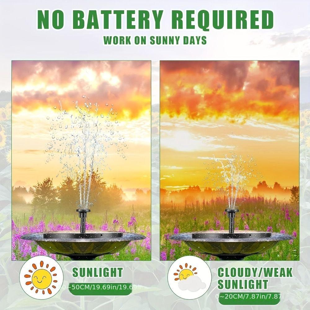 13/16/18cm Solar Fountain Pump Energy-saving Bird Bath Fountain  Ponds