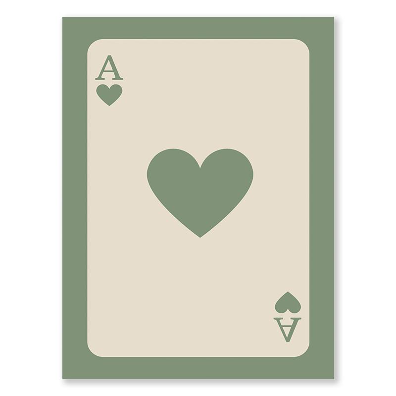 Multi Colour Fashion Retro Wall Art Ace of Spades Love Canvas Painting Pink Orange Yellow Black Green Blue Purple Bedroom Poster