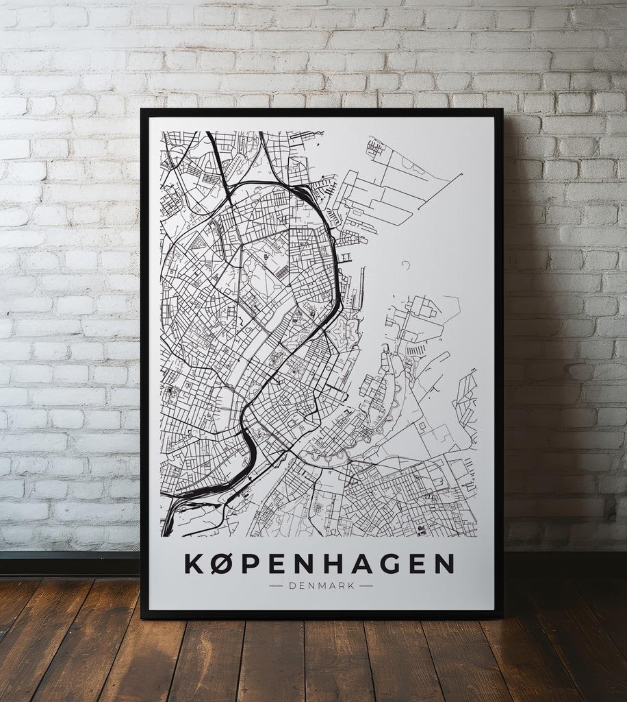 Poster Map City Plan Copenhagen