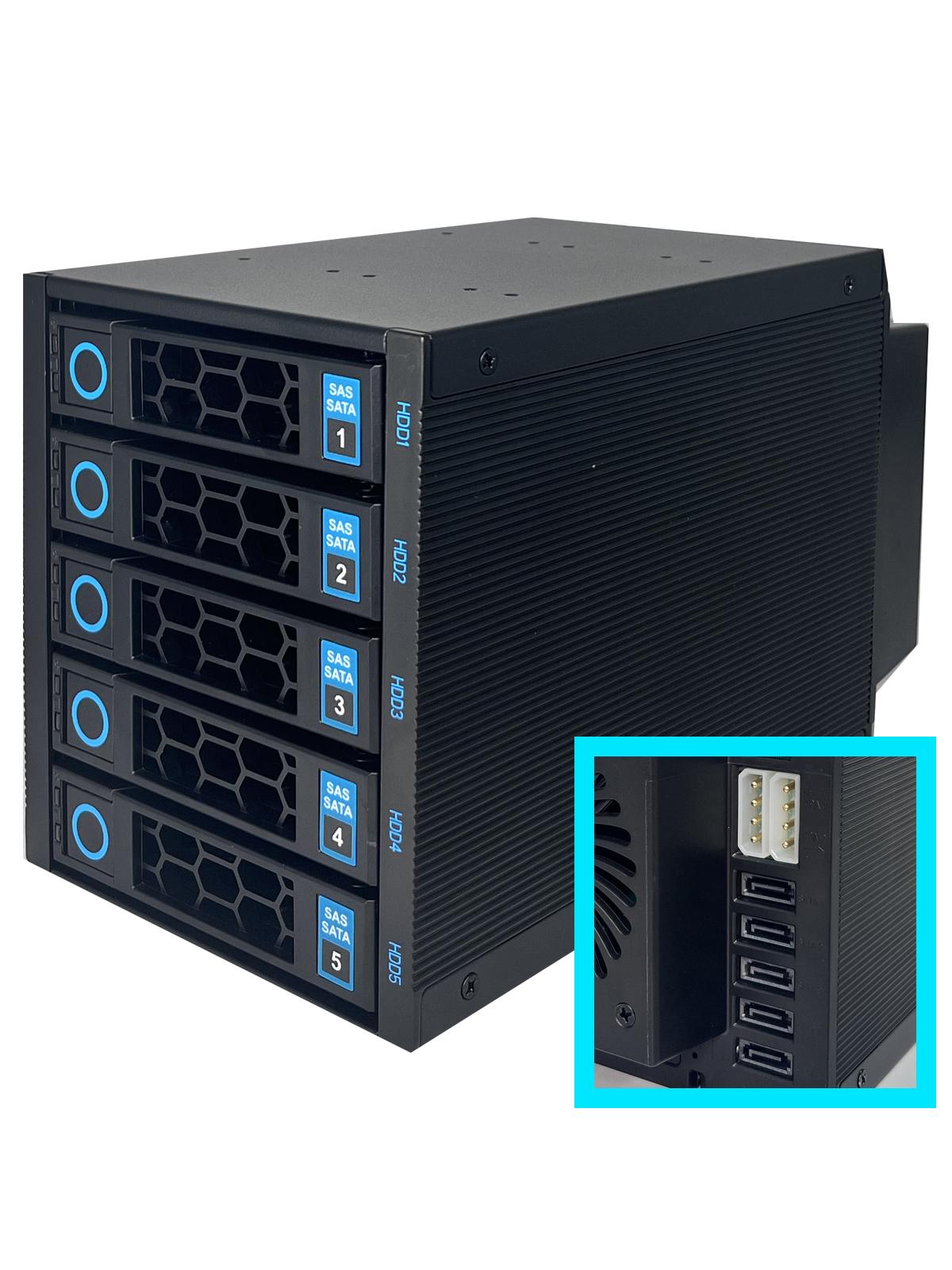 5 Bays Hot Swappable Storage Hard Disk Drive Enclosure Cage Optical Drive Positions 6g Positions Case Box 3.5