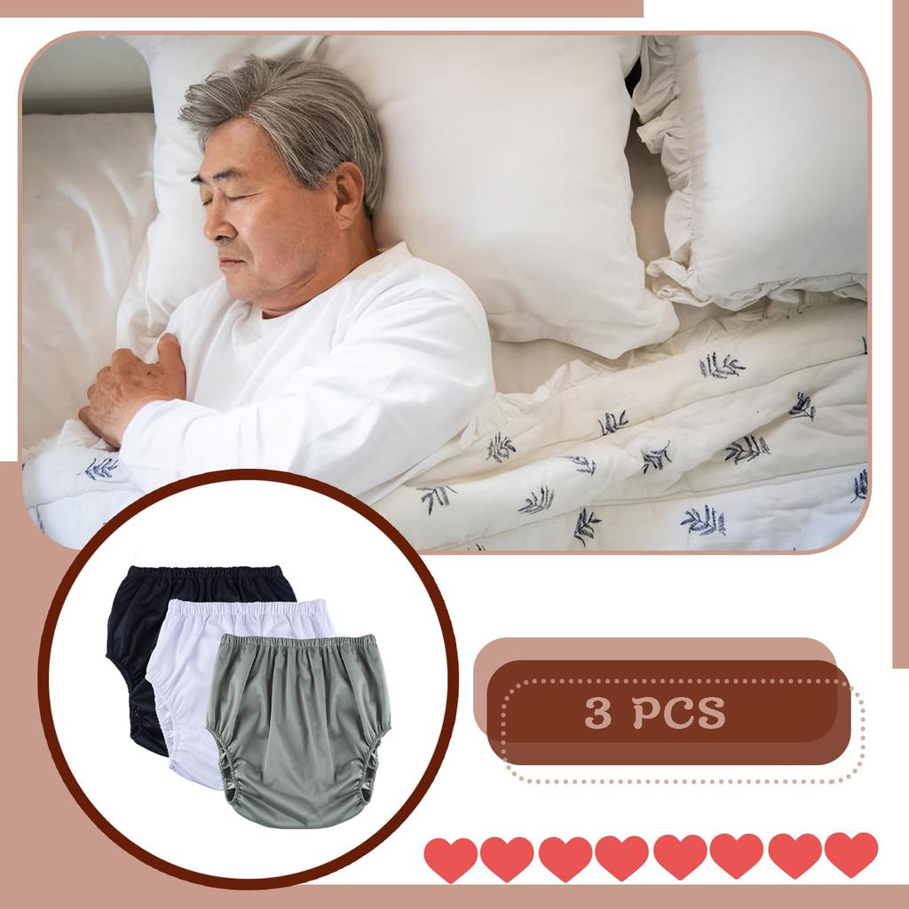 DEEYOTA Adult Incontinence Diaper Adult Diaper Diaper Covers for Home Care Covers, 3-Piece Set, Covers, Leak-Proof, Unisex, Washable, Quick-Drying,