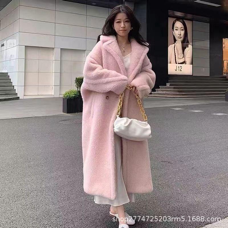 Autumn and winter loose teddy bear imitation fur coat women's clothing medium and long sheep shearing coat sheep shearing thickened