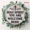 Vintage Holy Spirit Dove Cross Bohemian Metal Wall Art Rustic White Finish Home Decor