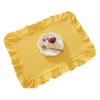 French Design Cloth Placemat Ruffle Edges Gingham Plaids Washable Table Mat For Banquets Wedding Parties Home Decors