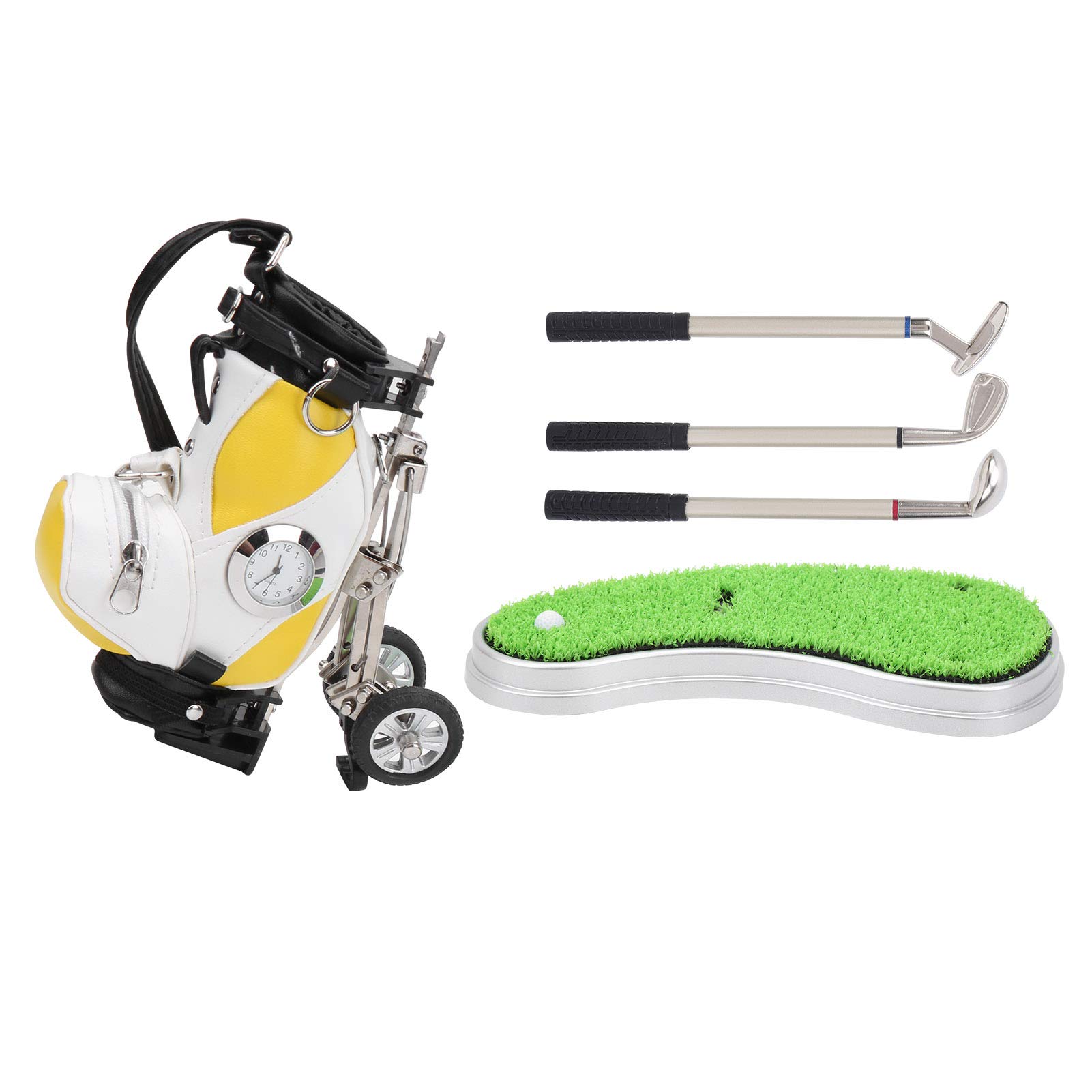 

Mini Golf Bag Pen Holder Desktop Zinc Alloy Golf Bag Pen Stand Lawn Base Clock Golf Pen Souvenir Gift