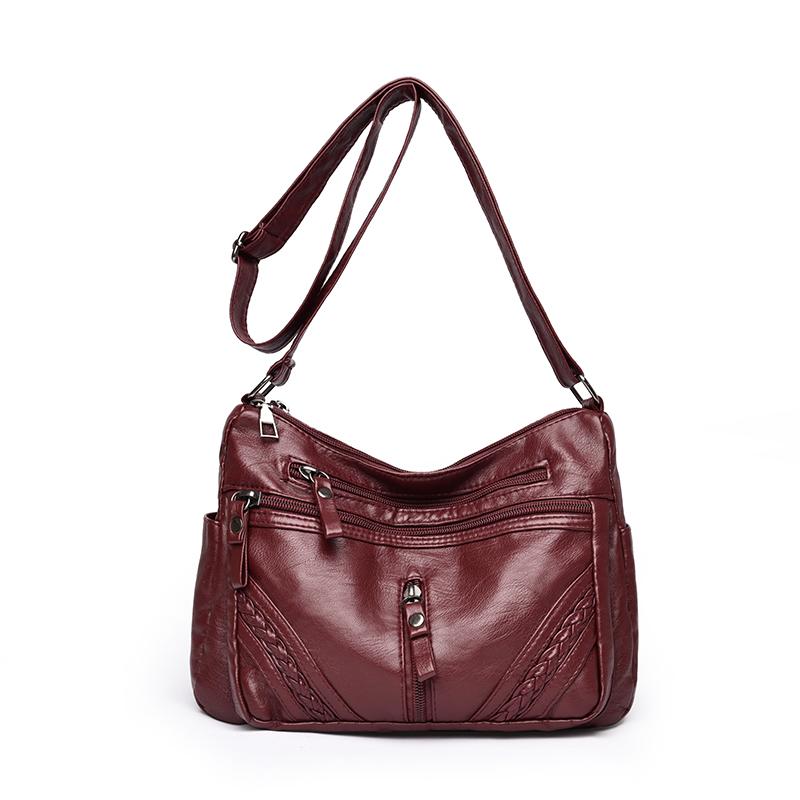 Dameveske Mor Crossbody-veske Stor kapasitet Flerroms Skulderveske