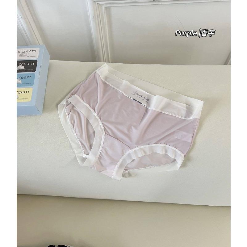 Women's Summer Ultra Thin Ice Silk Breathable Extended Crotch Waist Triangle Briefs