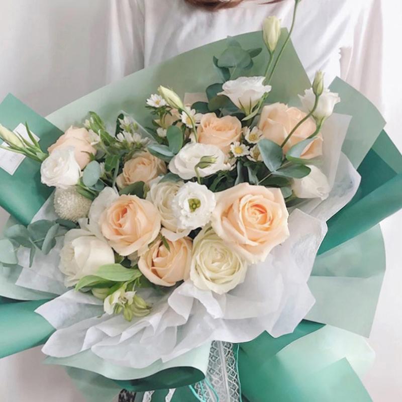 20 Pcs Two-Sided Colored Flower Wrappers Waterproof Bouquet Packaging 58cm DIY Gift Wrapping Paper Flower Decoration