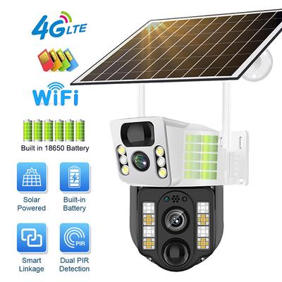 LS VISION Telecamera Solare WiFi/4G 4K 8MP Doppia Lente Basso Consumo Batteria Telecamere CCTV Rilevamento Movimento PIR Tracciamento Automatico V380 Monitoraggio Sorveglianza