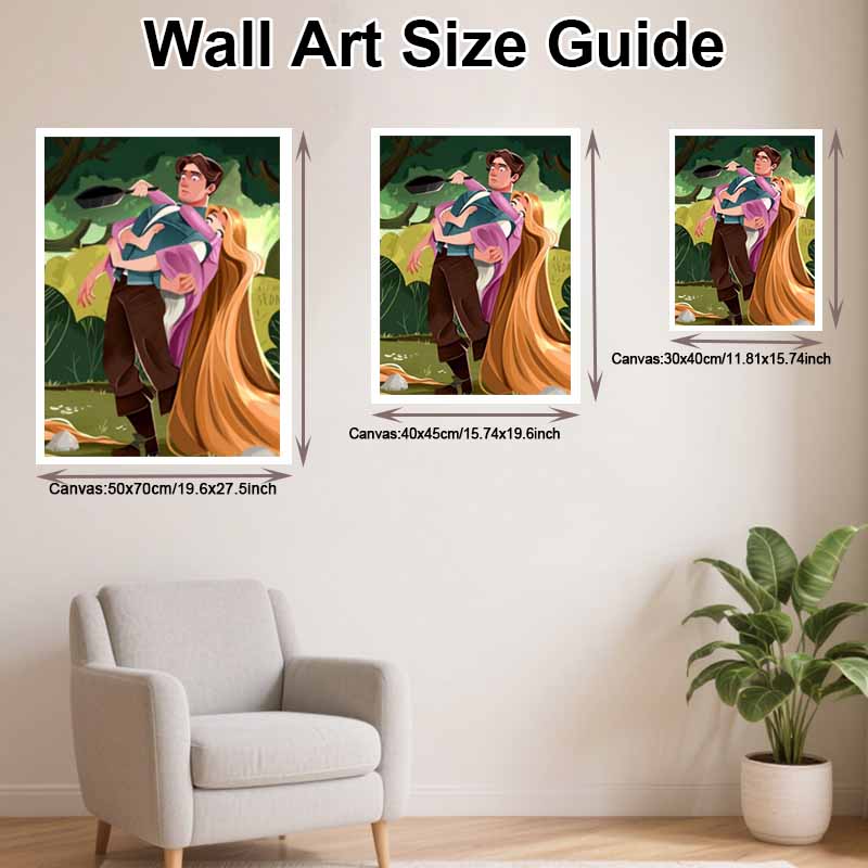 Disney Diamond Painting 5D DIY Tangled Rapunzel Flynn Rider Diamond Painting Set Suitable for Adults/Beginners Creative Gift Home Decoration