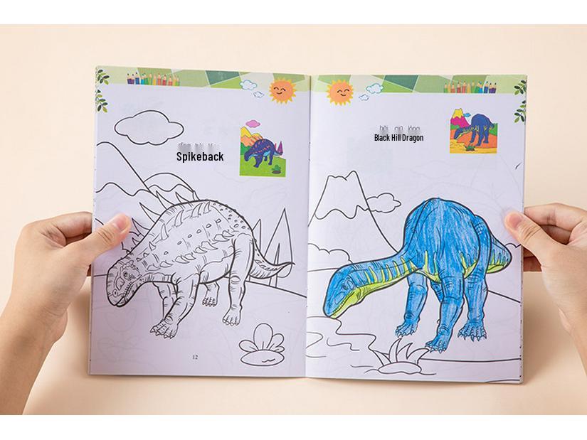 Dinosaur & Car Coloring Book for Kids Ages 3-6