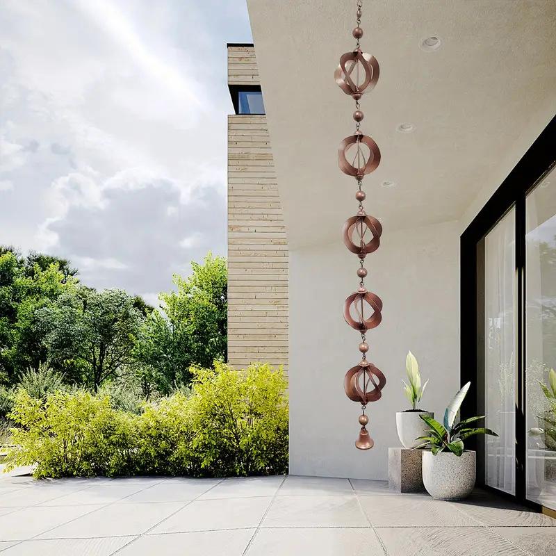 Rain Chain Decorative Iron Rain Gutter Chains Functional Replacement Downspout Chain Outdoor Rain Chains