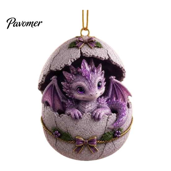 Decorative Hanging Ornament for Home Baby Dragon And Egg Christmas Ornament, 2D Flat Acrylic Tree Lightweight Wall Decor Decoration, Fantasy