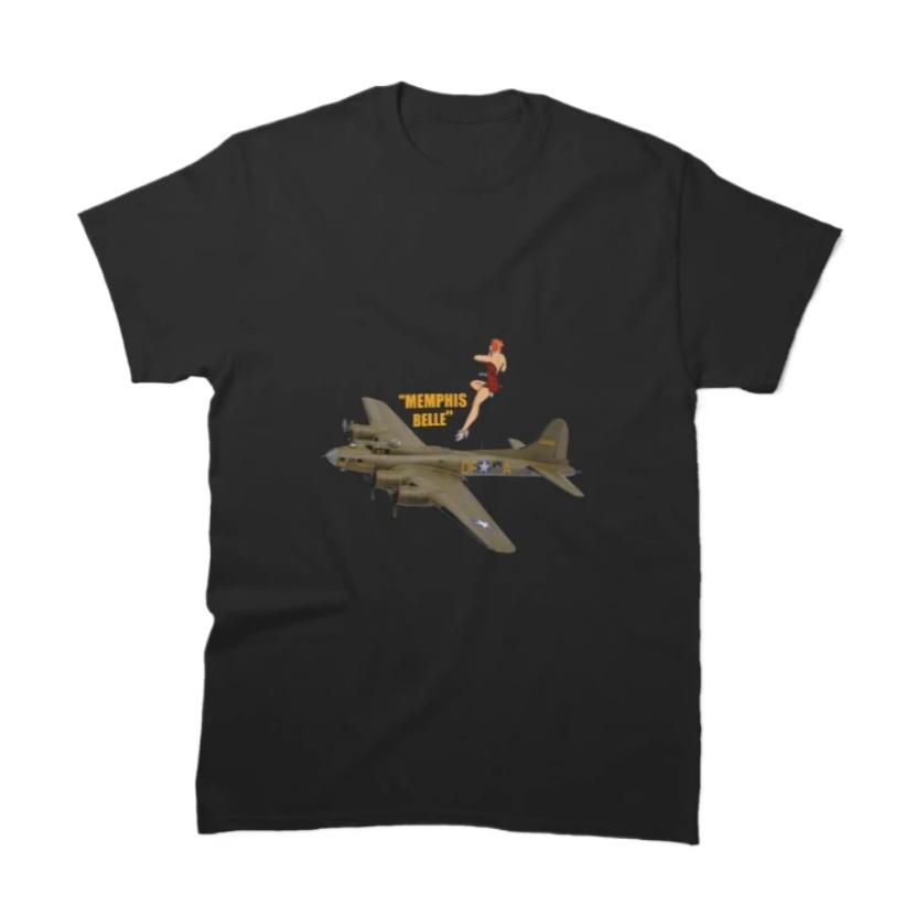 WWII Famous Aircraft B17 Bomber Memphis Belle TShirt 100 Cotton ONeck Summer Short Sleeve Casual Mens Tshirt Size S3XL S